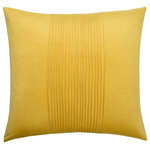 StyleCraft - Dann Foley-Tuxedo-Velvet Tux Pleat Pillow-24" x 24"-Yellow - The Tuxedo throw pillow from StyleCraft adds a touch of luxe to any living room or bedroom. Designed by Dann Foley, this pillow features a plush duck feather cotton filling that ensures both comfort and style. The envelope closure holds the pillow securely, while the high-quality velvet adds a touch of glamour to your space.