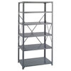 Pemberly Row 36 x 24 Commercial 6 Shelf Kit in Dark Grey Finish