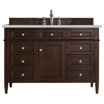 Brittany 48" Burnished Mahogany Single Vanity w/ 3 CM Eternal Serena Quartz Top