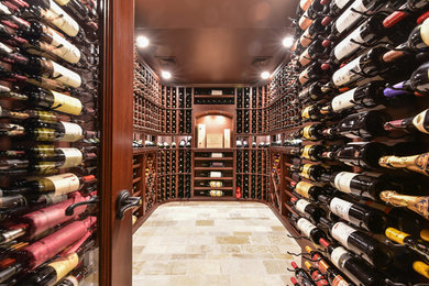 Wine cellar - mid-sized traditional wine cellar idea in Boston