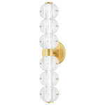Hudson Valley Lighting - Lindley 6-Light LED Bath Bracket, Aged Brass Frame, Etched Shade - Lindley takes the LED ring to the next level. Two pieces of glass come together and encapsulate each LED light for a look that is intriguing when unlit and absolutely stunning when lit. This elevated design not only adds sparkle it also sparks the imagination'each piece of glass can be twisted in different directions, putting you in charge of the look and the light.