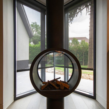 Concealed Roller Blinds in Fire Place