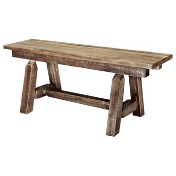 Homestead Collection Plank Style Bench, Stain/ Clear Lacquer Finish