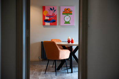 Contemporary dining room in Gloucestershire.