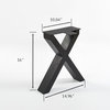 X-Type Table Leg, Set of 2, Black, 16''