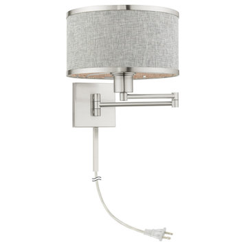 Livex Lighting 60429-91 Modern Swing Arm Wall Lamps Lamp Brushed Nickel