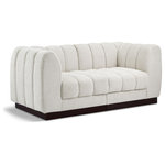 Meridian Furniture - Quinn Chenille Upholstered 2-Piece Modular Sofa, Cream - The Quinn Modular Sofa is a stunning piece crafted in a rich and luxurious cream chenille fabric. Its awe-inspiring design and exceptional quality make it a perfect addition to any space, whether it's a living room, bedroom, or office. The sofa's plush cushioning and sturdy frame provide both comfort and durability, ensuring that it will be a favorite for years to come. Whether you're looking for a statement piece or simply a comfortable seating option, the Quinn sofa is an excellent choice.