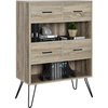 Lucas Bookcase With Bins, Weathered Oak