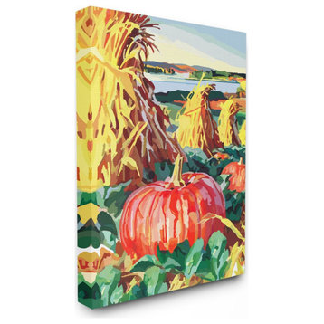 Pumpkin Patch Fall Autumn Landscape Design, 16"x20"