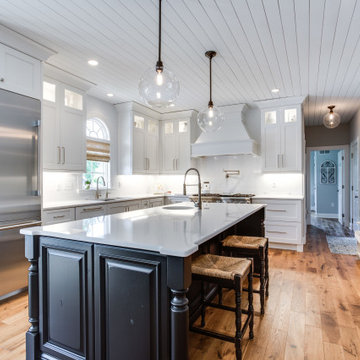 Transitional White & Black Kitchen Design Knoxville, MD