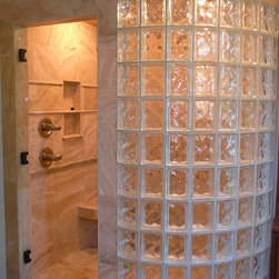 Walk-in Glass Block Shower - Showerheads And Body Sprays