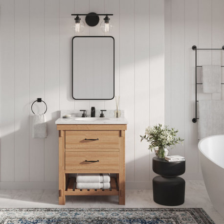 Marina Bath Vanity, Driftwood, 30", Single Sink, Undermount, Freestanding