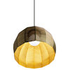 Amicus 16" Pendant, Brushed Brass Shade, Dark Stained Walnut, E26