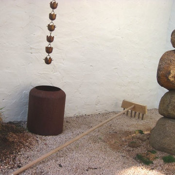 Small split level, Oriental inspired garden
