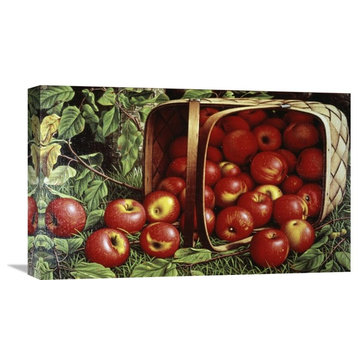 "Basket of Apples" Stretched Canvas Giclee by Levi Wells Prentice, 22"x13"