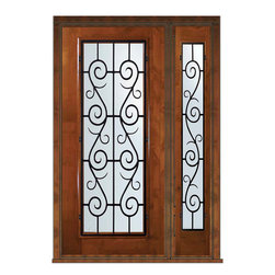 Pre-hung Sidelite Door 80 Wood Alder St. Charles Full Lite - Front Doors