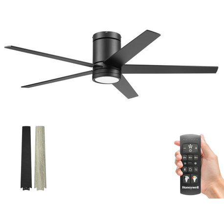 Honeywell Graceshire 52" Ceiling Fan, Color Changing Light, Black