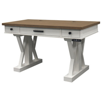 Parker House Americana Modern 56" Power Lift Desk, from 23" to 48.5", Cotton