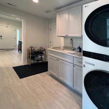 Graceful Living, Together: Laundry Room, Stacked Washer Dryer, Utility Sink