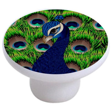 Abstract Peacock Ceramic Cabinet Drawer Knob