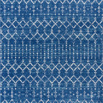 JONATHAN Y - Moroccan HYPE Boho Vintage Diamond Runner Rug, Blue/White, 5 X 8 - In shades of indigo and ivory, this Moroccan trellis is Inspired by timeless vintage designs and crafted with the softest polypropylene available. Originating with the Berber tribes of North Africa, this beautiful linear pattern is made modern in a deep navy yarn power loomed for durability. The simple geometric stripes, triangle and diamond motifs will give a fresh look to any room.