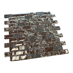 Dark Red Cleft Glass and Brown Granite Mosaic Tile - Home Accessories & Decor