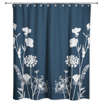 Plant Silhouettes 5 71x74 Shower Curtain