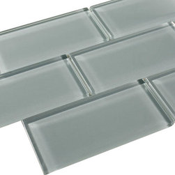 Light Grey GLossy Subway Glass Mosaic Tiles - Home Accessories & Decor