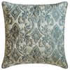 Blue Jacquard Quilted and Victorian Design 24"x24" Pillowcase Adelia
