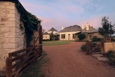 Huge farmhouse two-story mixed siding exterior home photo in Houston
