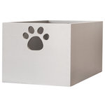 Dynamic Accents - Toy Box by Sara, Large, Pumice Gray - Toy Box by Sara are Handcrafted by Amish Craftsman. Built with solid wood using a dovetail corner construction. The beautiful paw print cut out in each end doubles as handles. Great for storing toys, tugs and other pet essentials. 10" High - 22" Wide - 12" Deep.