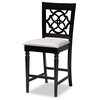 Arden Gray Fabric Upholstered Espresso Browned 5-Piece Wood Pub Set