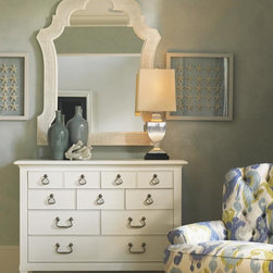 Ivory Key 8 Drawer Elbow Beach Dresser And Woven Raffia Sandys Mirror - Products