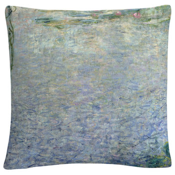 Claude Monet 'Waterlillies Morning II' Decorative Throw Pillow