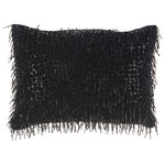 Mina Victory - Mina Victory Luminescence Beaded Tassels 10" X 14" Black Indoor Throw Pillow - Jewelry for your rooms, this elegantly handcrafted rhinestone, bead and embroidered collection adds a touch of sparkle to your day.