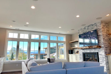 Photo of a mid-sized beach style home design in Seattle.