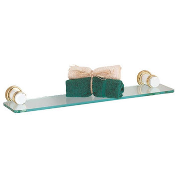 Floating Glass Shelf Kit 20 3/4" W Solid Brass Brackets |