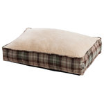 Paseo Road by HiEnd Accents - HiEnd Accents Huntsman Dog Bed - The Huntsman collection features subtle brown and cream plaids with hints of green and burgundy. This comfortable pet bed measures a generous 23" X 34" X 6". The Huntsman plaid pattern is easily paired with many of the other bedding sets in the lodge, hunting or western collections. All dog beds have a non-slip backing, polyester fill and soft plush sleep area. Easy care- removable, washable outer cover and water resistant inner filling liner.