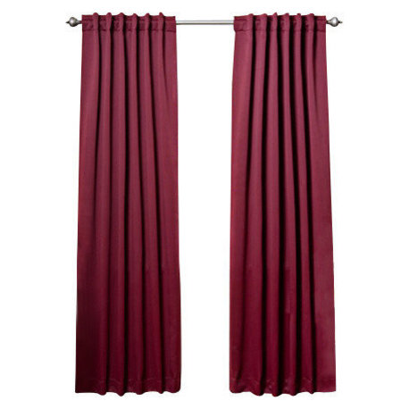 Solid Thermal Blackout Curtain Panels, Burgundy, 120", Set of 2