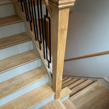 Oak Staircase Renovation | Metal Spindles | Wimbledon, London