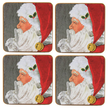 Tabletop Santa Harboard Coaster Wood Drink Christmas Cover 46016011