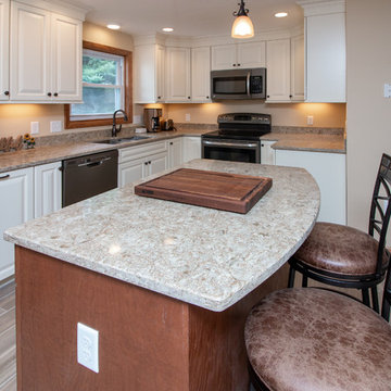 Transitional Crema & Sumatra Kitchen Remodel w/ Anatolia vintage wood floor