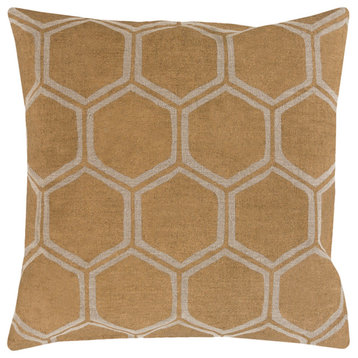 Metallic Stamped Pillow Cover 18x18x0.25
