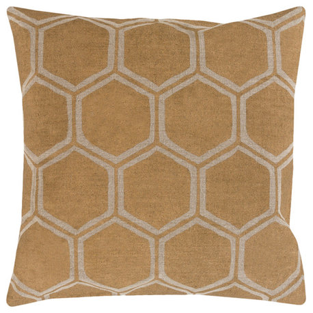Metallic Stamped Pillow 20x20x5, Down Fill