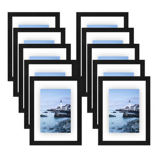 Americanflat 10-Piece Multi Pack Includes 8x10 5x7 and 4x6 Frames Gallery Set Black