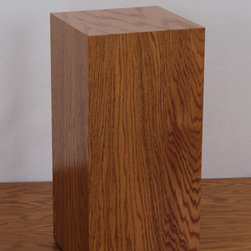 Golden Oak Wood Rectangular Pedestals - Furniture