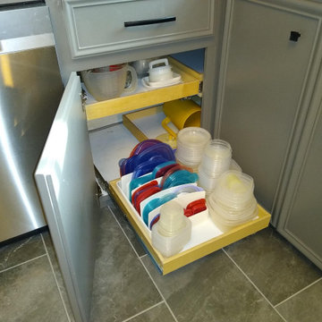 Pull outs shelves make pantry more useful