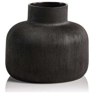 Declan Black Porcelain Vase, 8.5"