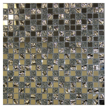 11.81"x11.81" Silvo Square Mirror Glass Mosaic Bath Bar Backsplash Tile