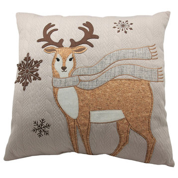Cozy Reindeer Christmas Pillow, 18"x18"